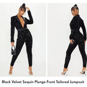 Black sequin jumpsuit